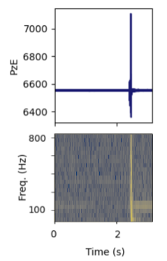 Transient perturbation PzE signal and spectrogram